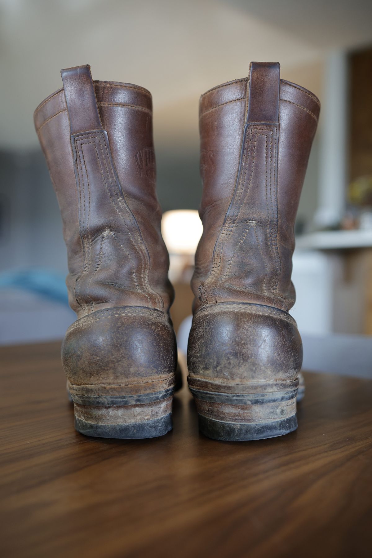 Photo by 7018 on July 4, 2025 of the White's Smokejumper in Horween Brown Chromexcel.
