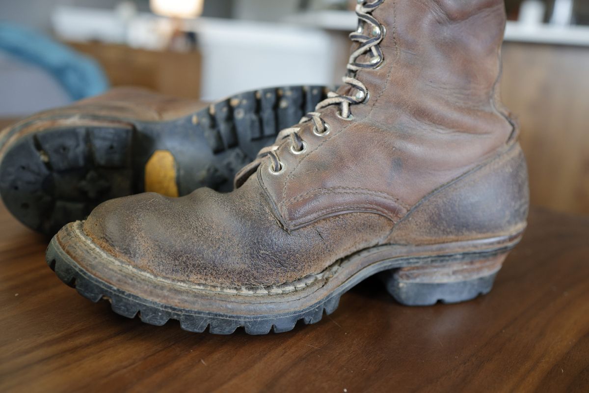 Photo by 7018 on July 4, 2025 of the White's Smokejumper in Horween Brown Chromexcel.