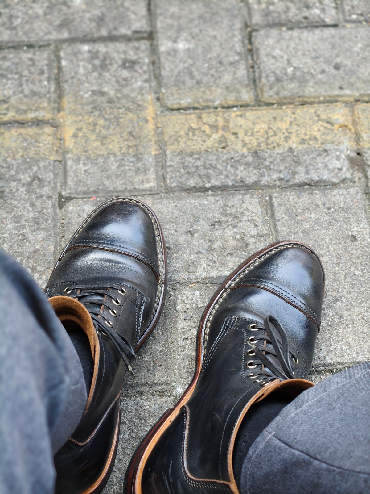 Photo by notyourordinaryfade on June 2, 2025 of the Viberg Service Boot in Horween Black Chromexcel.