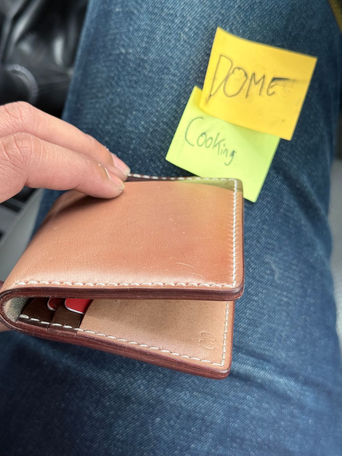 Photo by GOGOGO97 on November 6, 2025 of the SYH GOODS Kaarka Folded Extra Slot Money in Brown Marbled Rocado Shell Cordovan & Shinki Natural Shell Cordovan.