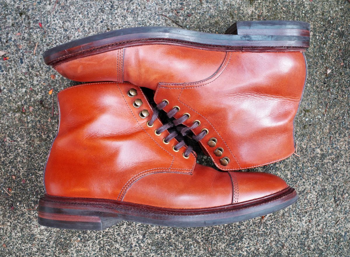 Photo by jct on October 1, 2025 of the Grant Stone Cap Toe Boot in D'Annonay British Tan Calf.