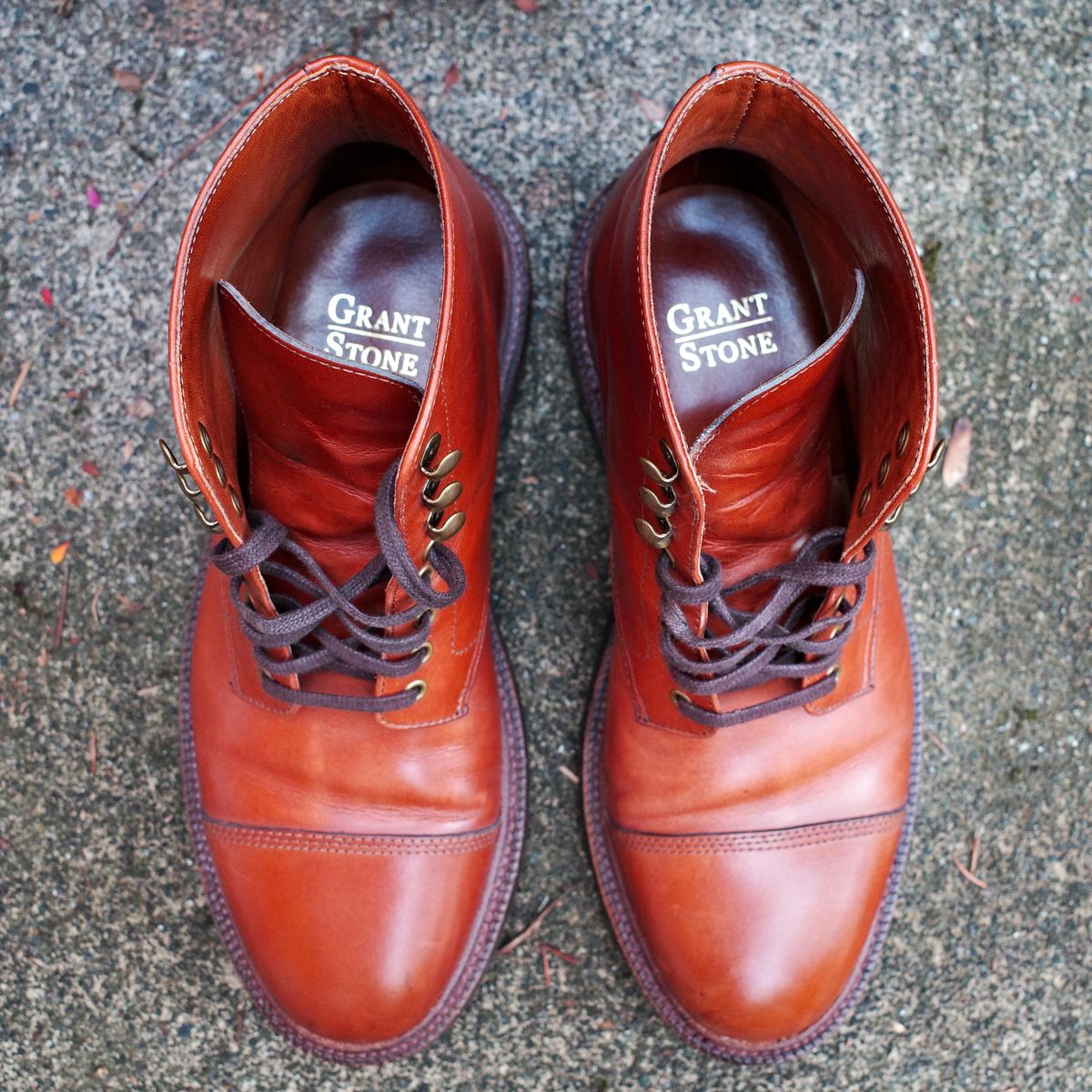Photo by jct on October 1, 2025 of the Grant Stone Cap Toe Boot in D'Annonay British Tan Calf.