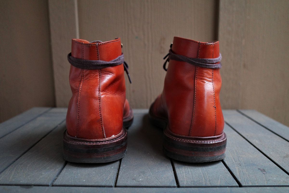 Photo by jct on November 1, 2025 of the Grant Stone Cap Toe Boot in D'Annonay British Tan Calf.