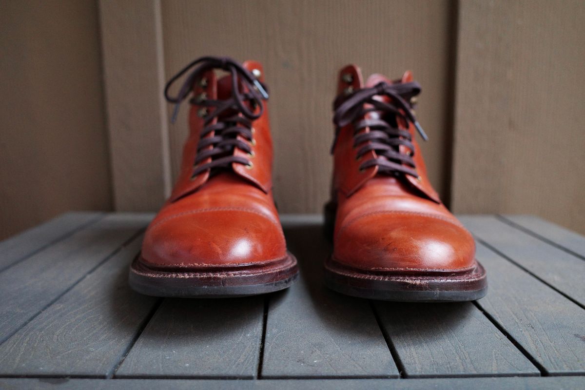 Photo by jct on November 1, 2025 of the Grant Stone Cap Toe Boot in D'Annonay British Tan Calf.