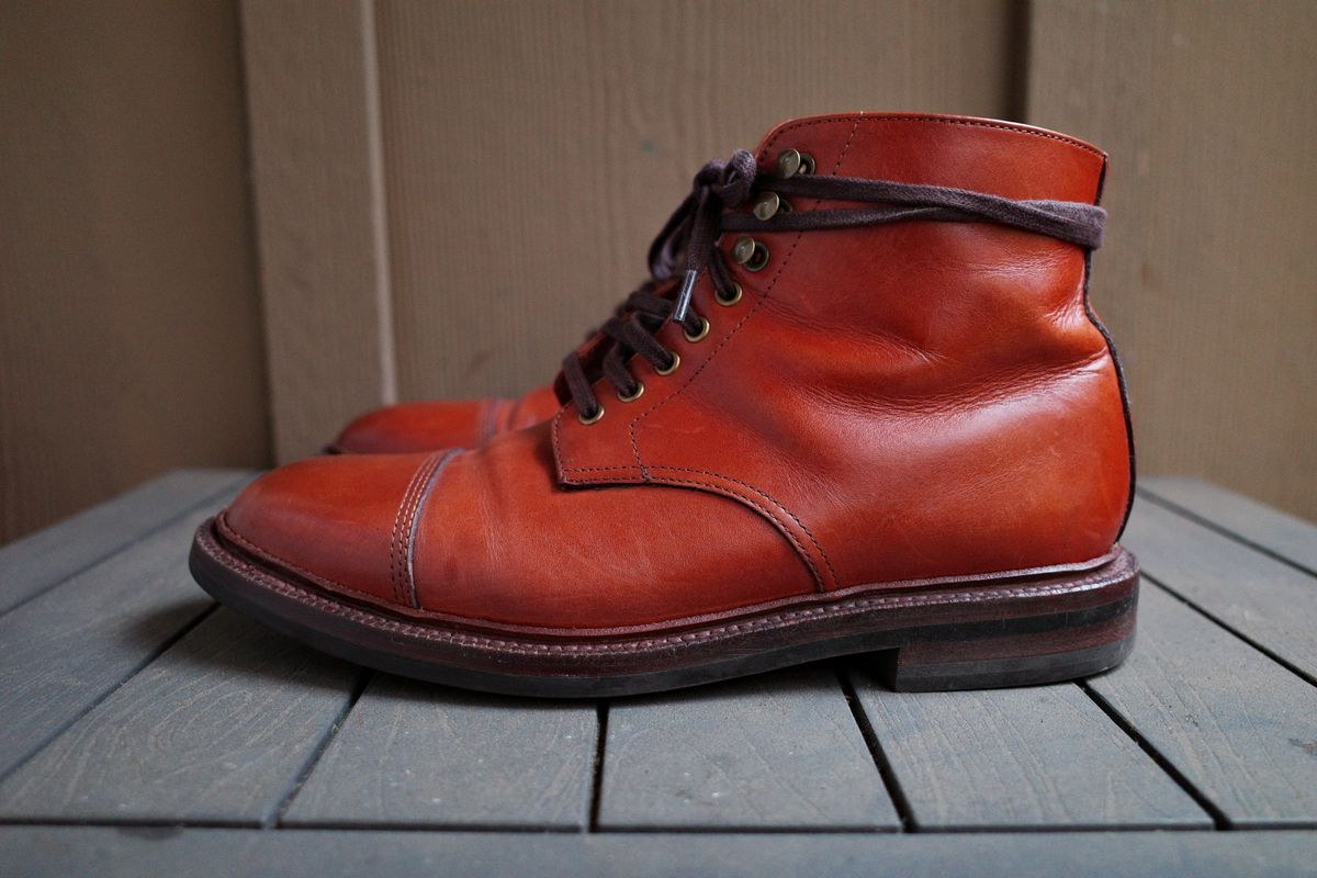 Photo by jct on November 1, 2025 of the Grant Stone Cap Toe Boot in D'Annonay British Tan Calf.