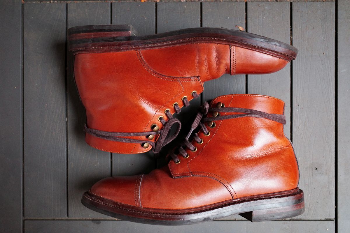 Photo by jct on November 1, 2025 of the Grant Stone Cap Toe Boot in D'Annonay British Tan Calf.