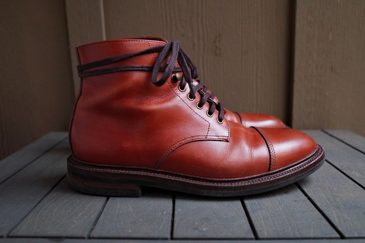 Photo by jct on November 1, 2025 of the Grant Stone Cap Toe Boot in D'Annonay British Tan Calf.