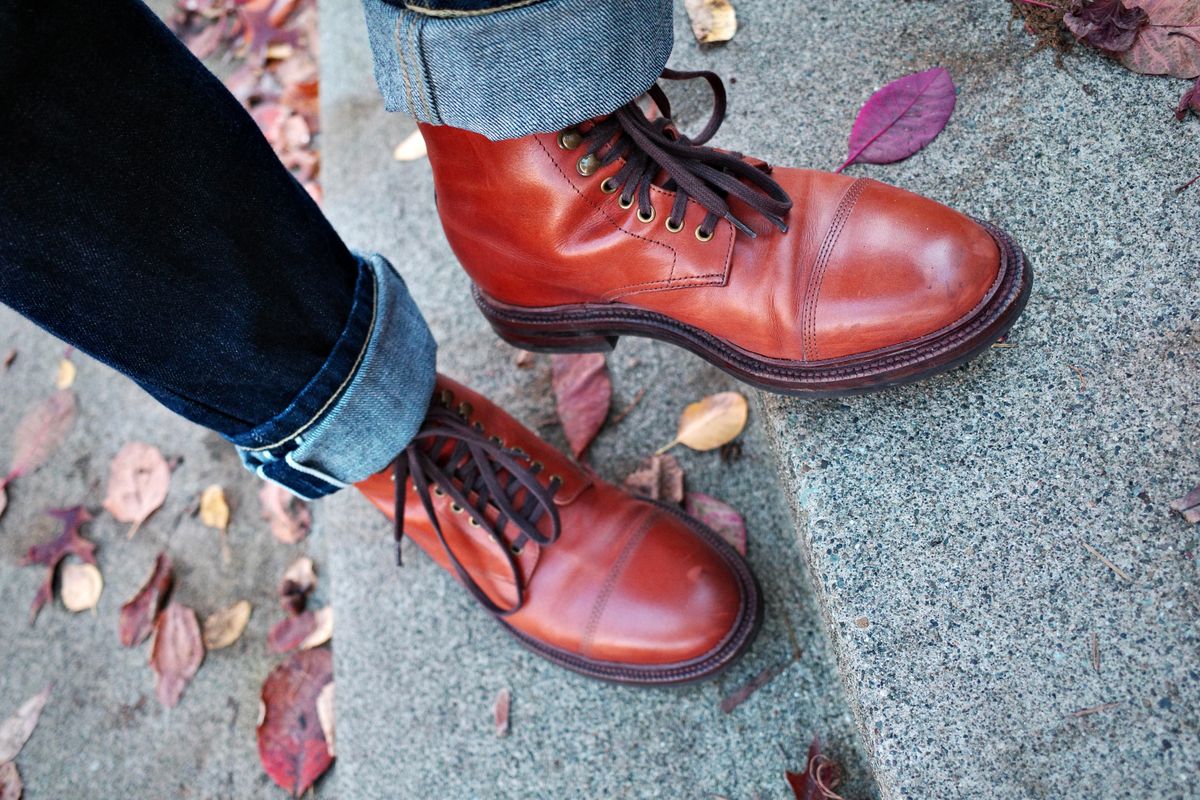 Photo by jct on November 30, 2025 of the Grant Stone Cap Toe Boot in D'Annonay British Tan Calf.