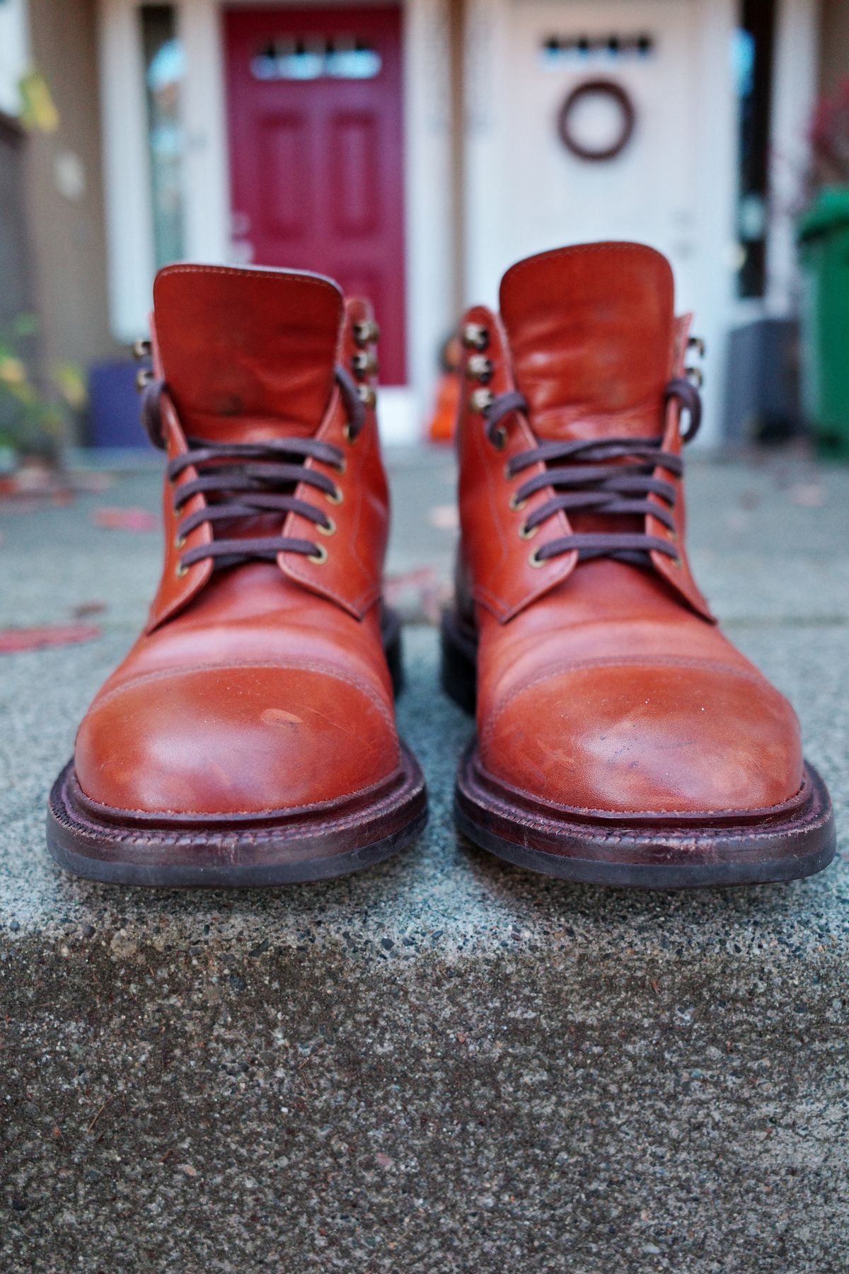 Photo by jct on November 30, 2025 of the Grant Stone Cap Toe Boot in D'Annonay British Tan Calf.