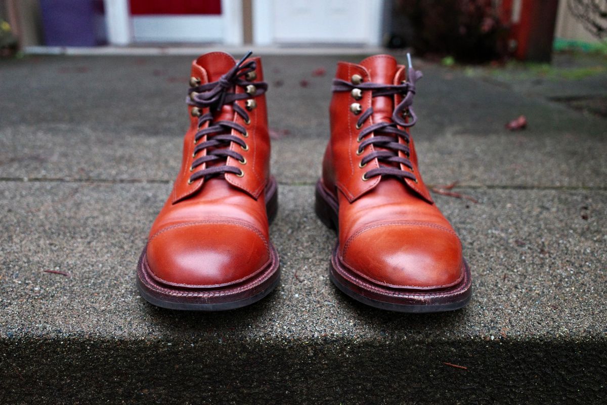 Photo by jct on January 2, 2026 of the Grant Stone Cap Toe Boot in D'Annonay British Tan Calf.