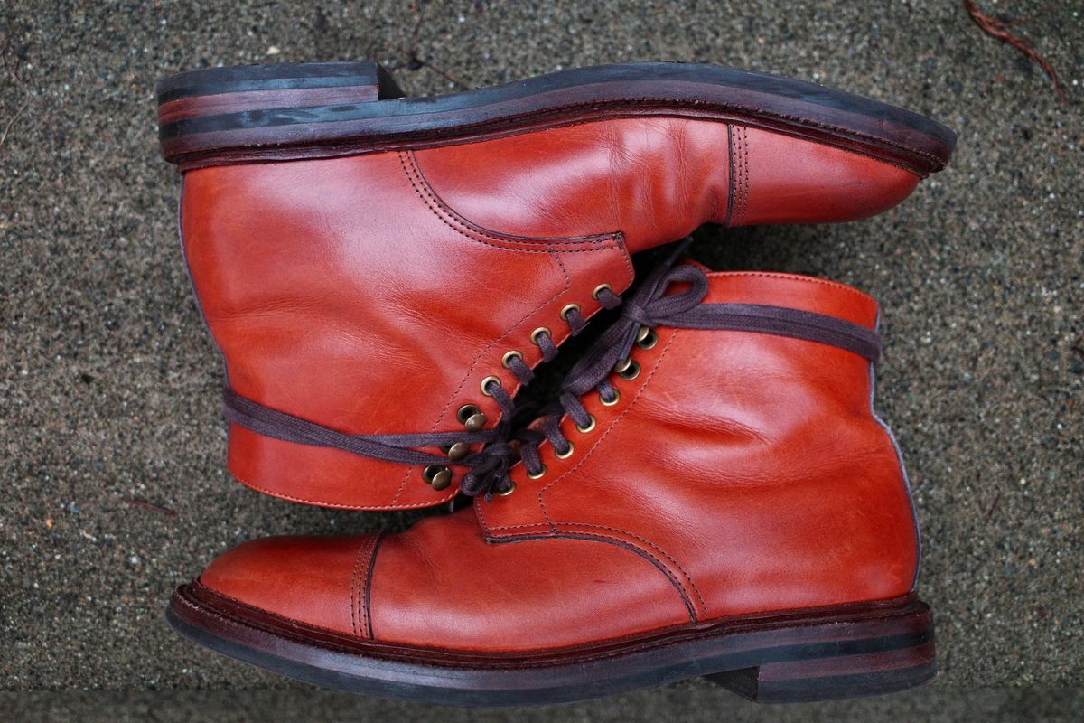 Photo by jct on January 2, 2026 of the Grant Stone Cap Toe Boot in D'Annonay British Tan Calf.