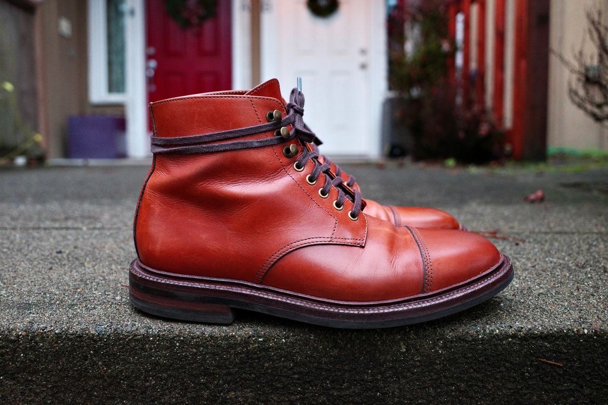 Photo by jct on January 2, 2026 of the Grant Stone Cap Toe Boot in D'Annonay British Tan Calf.