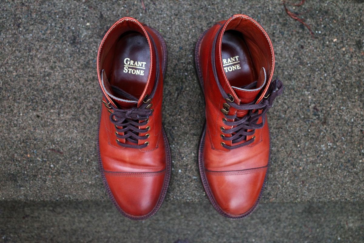 Photo by jct on January 2, 2026 of the Grant Stone Cap Toe Boot in D'Annonay British Tan Calf.