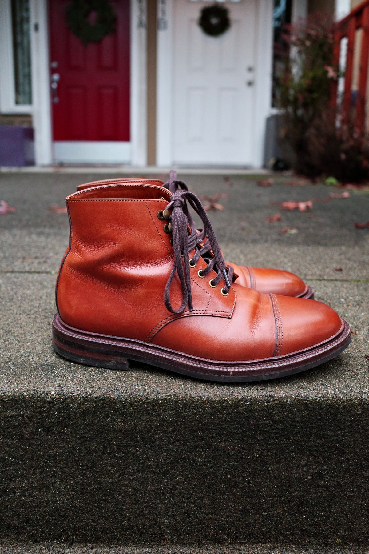 Photo by jct on February 2, 2026 of the Grant Stone Cap Toe Boot in D'Annonay British Tan Calf.