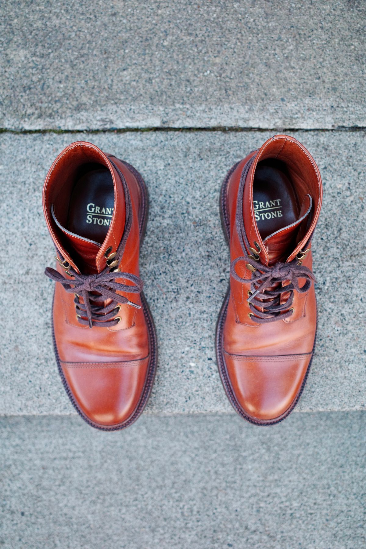 Photo by jct on March 2, 2026 of the Grant Stone Cap Toe Boot in D'Annonay British Tan Calf.