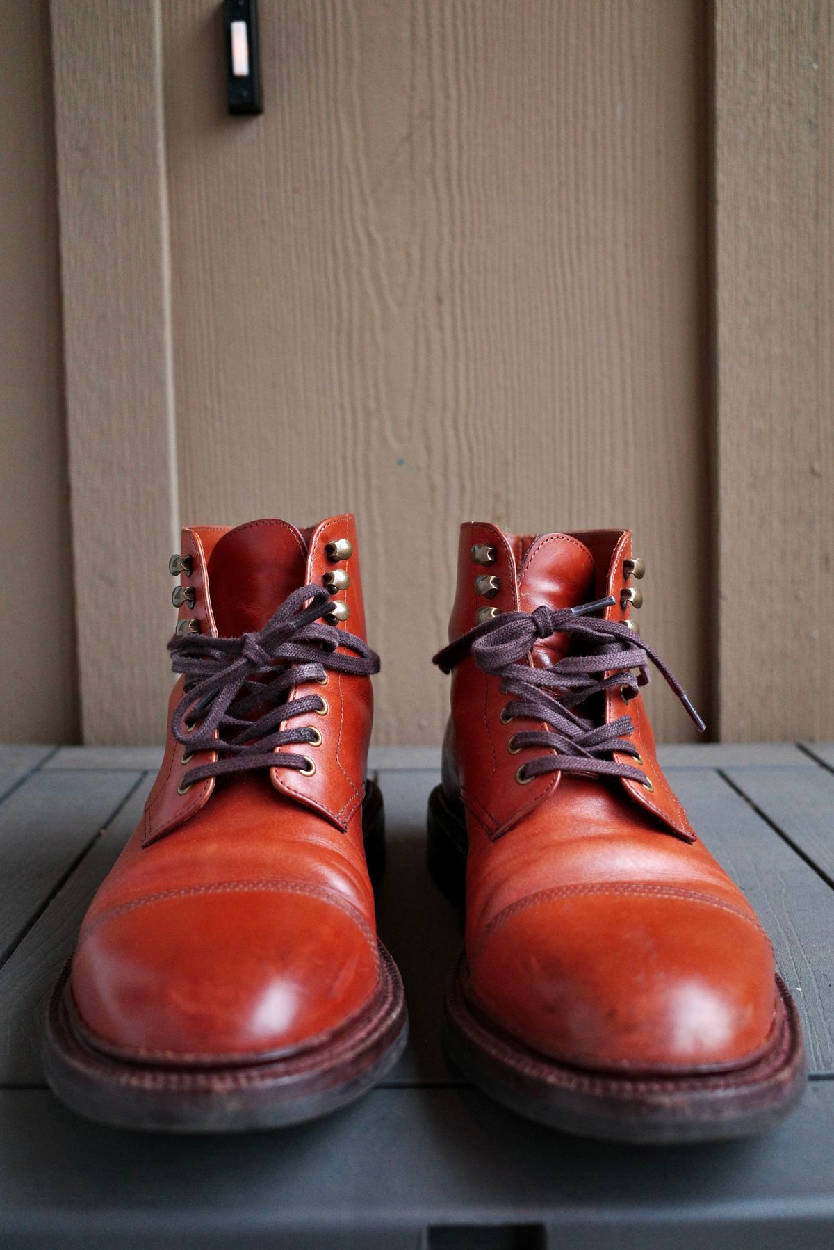 Photo by jct on April 1, 2026 of the Grant Stone Cap Toe Boot in D'Annonay British Tan Calf.