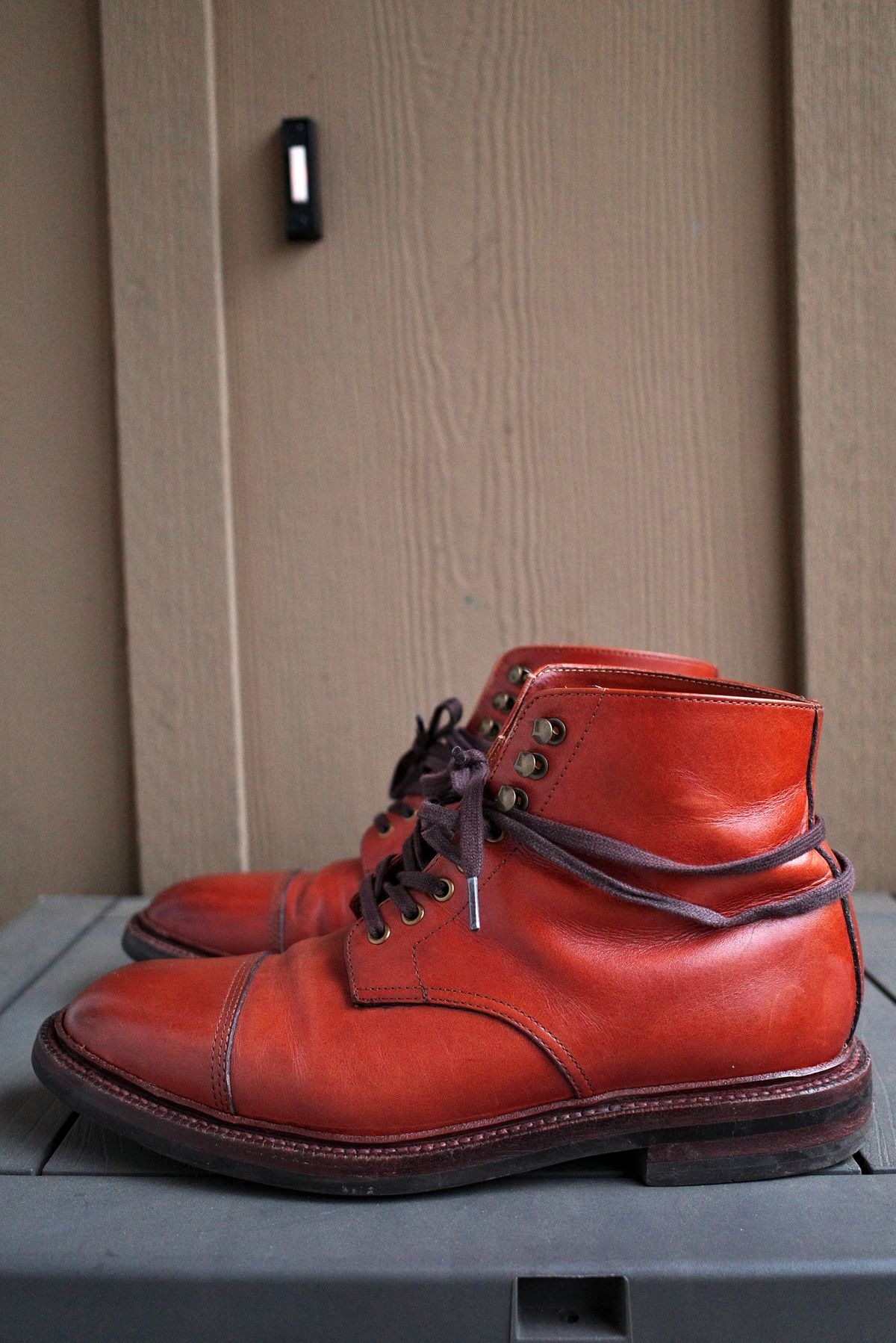 Photo by jct on April 1, 2026 of the Grant Stone Cap Toe Boot in D'Annonay British Tan Calf.
