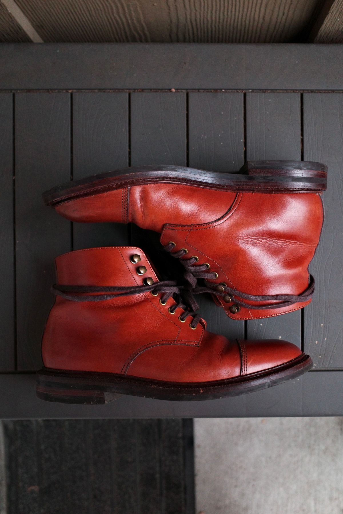 Photo by jct on April 1, 2026 of the Grant Stone Cap Toe Boot in D'Annonay British Tan Calf.