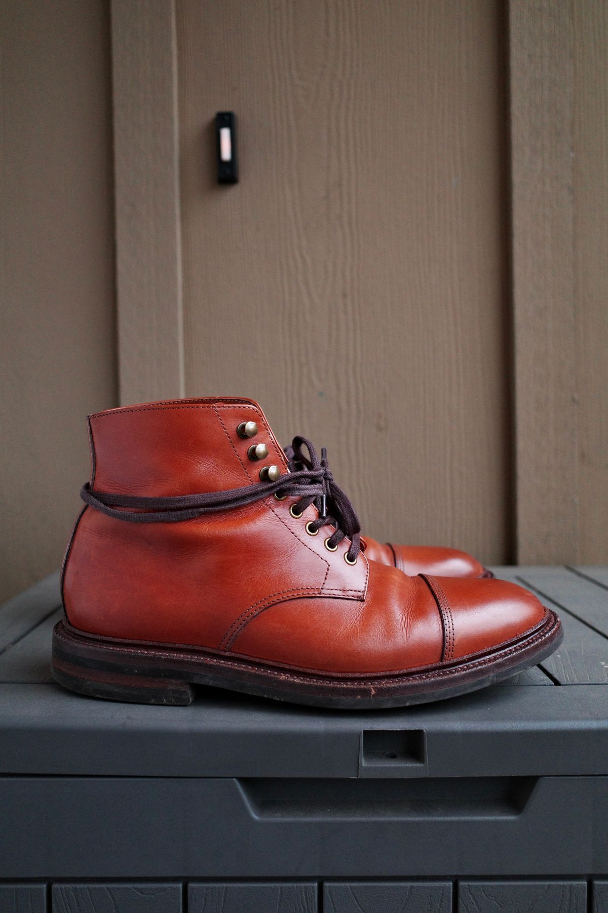 Photo by jct on April 1, 2026 of the Grant Stone Cap Toe Boot in D'Annonay British Tan Calf.