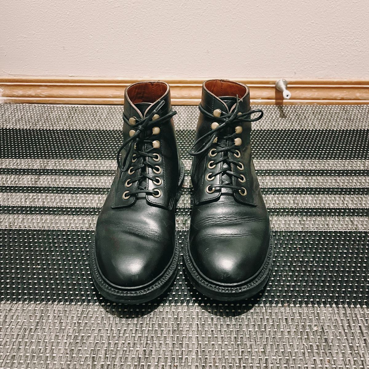 Photo by jct on October 29, 2024 of the Grant Stone Diesel Boot in Horween Black Chromexcel.