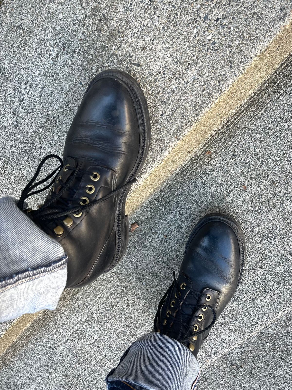 Photo by jct on April 8, 2026 of the Grant Stone Diesel Boot in Horween Black Chromexcel.