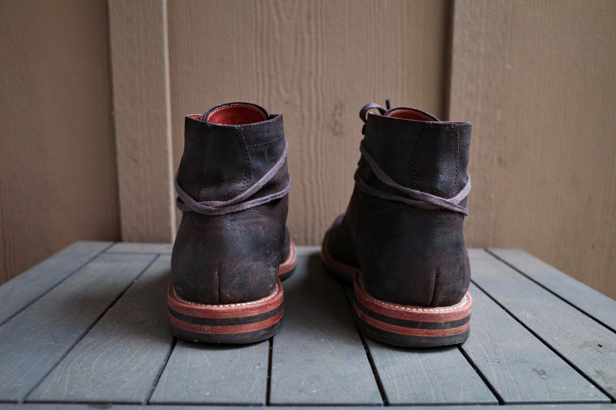 Photo by jct on November 1, 2025 of the Grant Stone Diesel Boot in C.F. Stead Earth Waxy Commander Suede.