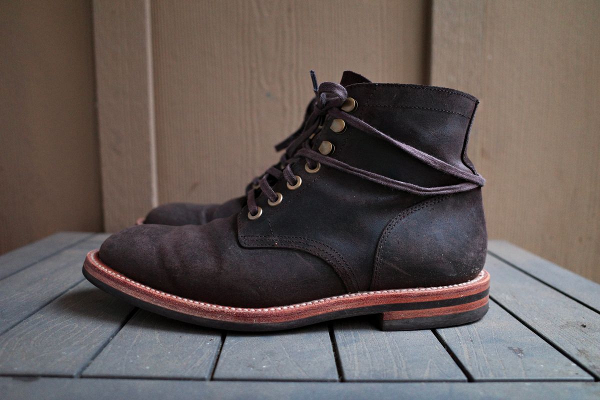 Photo by jct on November 1, 2025 of the Grant Stone Diesel Boot in C.F. Stead Earth Waxy Commander Suede.
