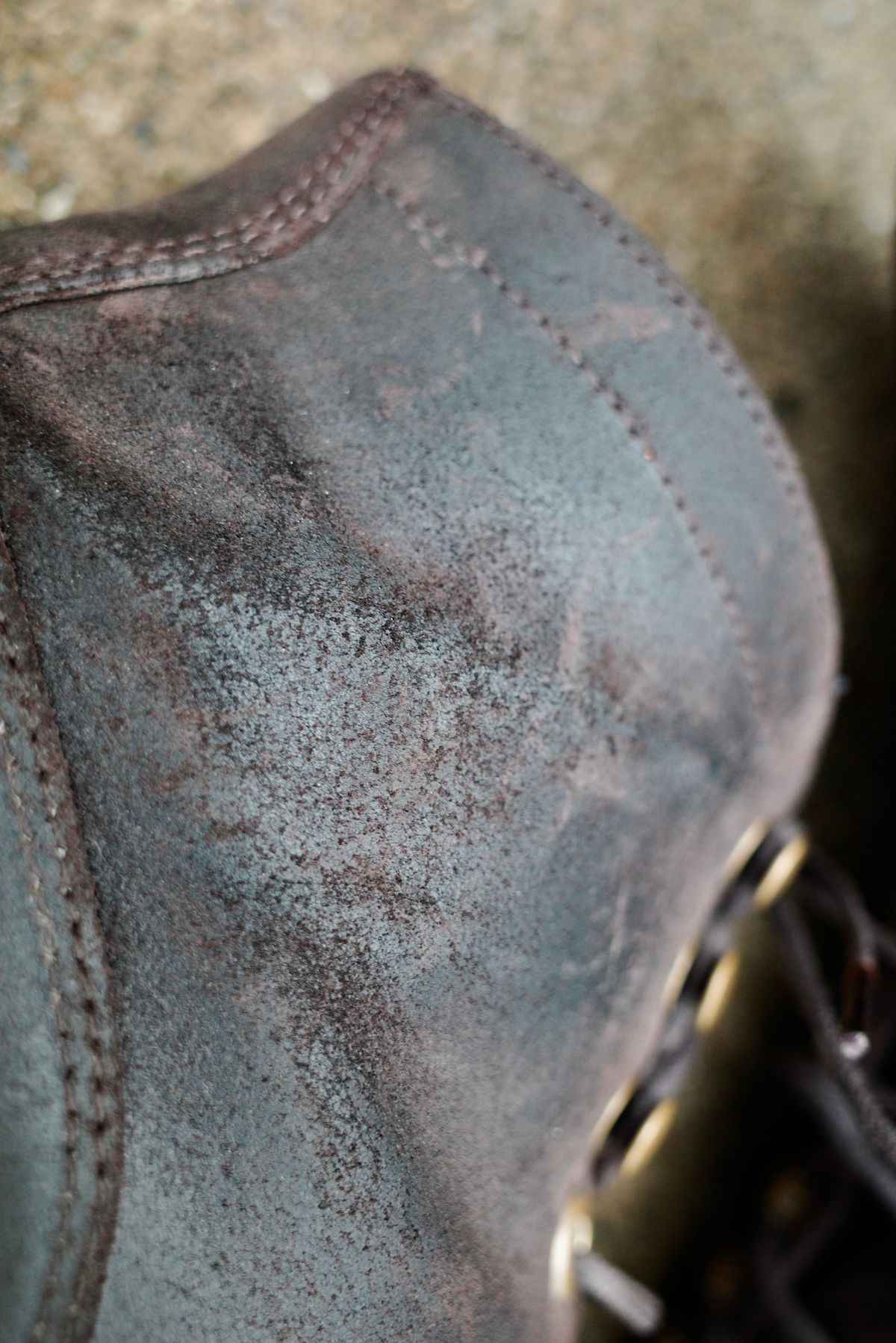 Photo by jct on February 2, 2026 of the Grant Stone Diesel Boot in C.F. Stead Earth Waxy Commander Suede.