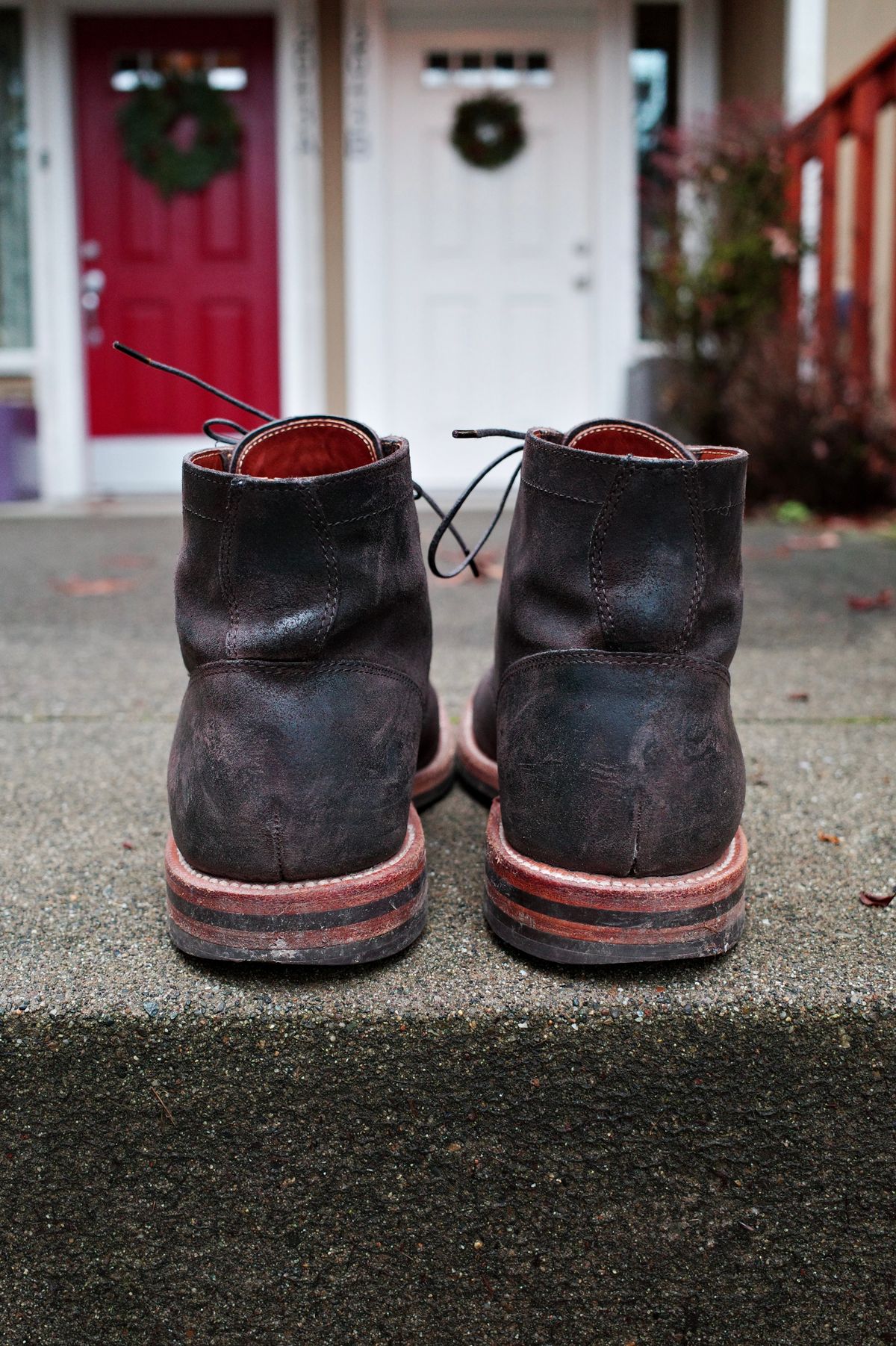 Photo by jct on February 2, 2026 of the Grant Stone Diesel Boot in C.F. Stead Earth Waxy Commander Suede.