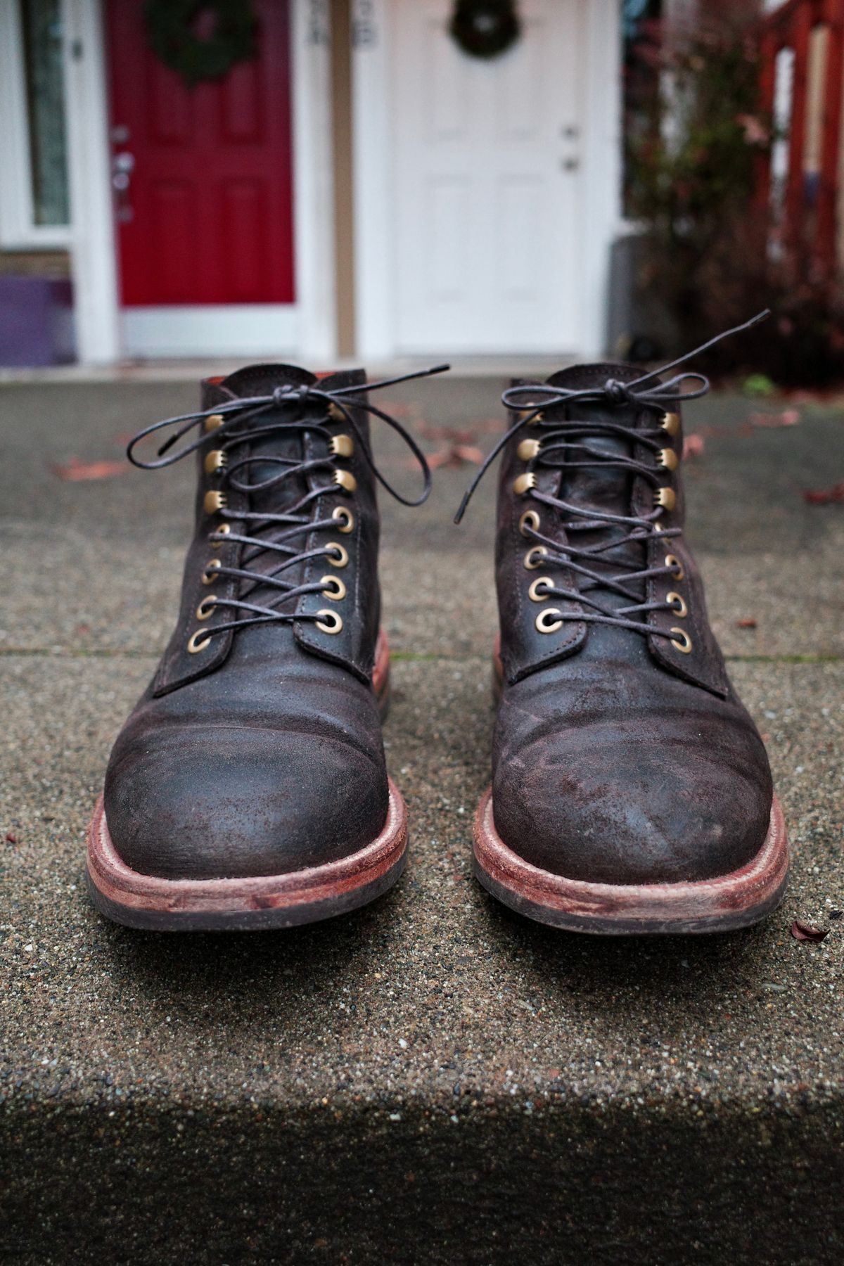 Photo by jct on February 2, 2026 of the Grant Stone Diesel Boot in C.F. Stead Earth Waxy Commander Suede.
