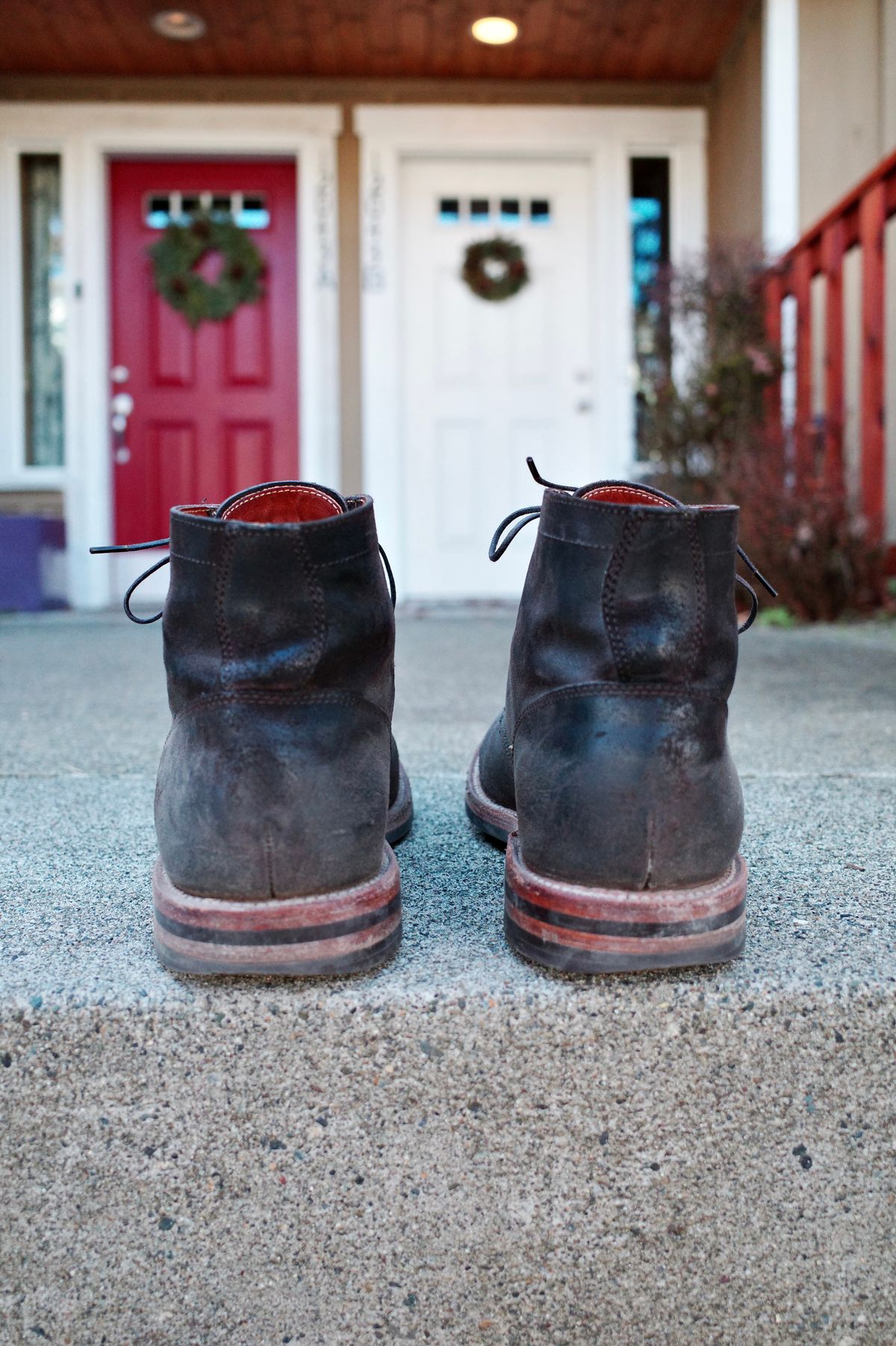 Photo by jct on March 2, 2026 of the Grant Stone Diesel Boot in C.F. Stead Earth Waxy Commander Suede.