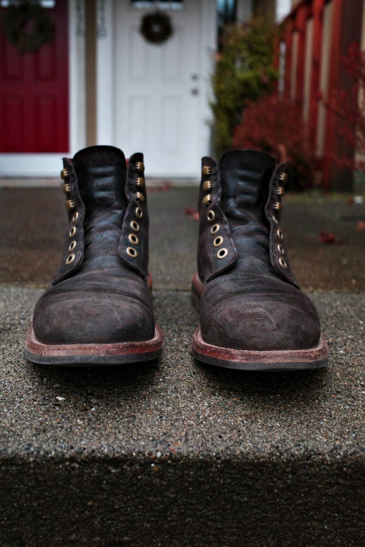 Photo by jct on April 1, 2026 of the Grant Stone Diesel Boot in C.F. Stead Earth Waxy Commander Suede.