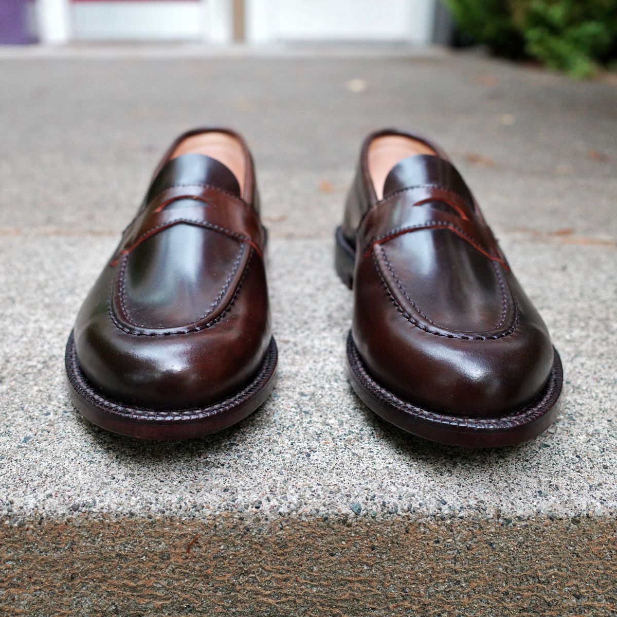 Photo by jct on May 14, 2026 of the Grant Stone Traveler Penny in Horween Maduro Shell Cordovan.