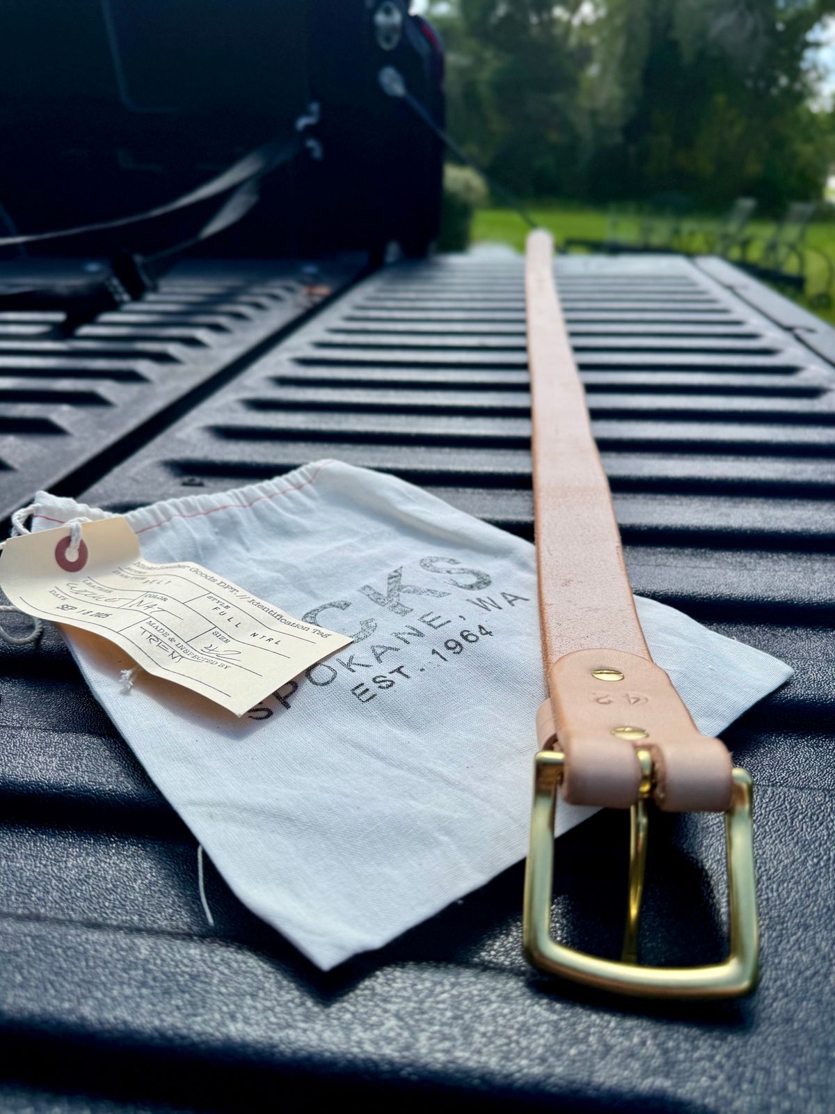 Photo by 10thMTNDM on October 1, 2025 of the Nicks Full Natural Belt in Wickett & Craig Natural Veg Tan.