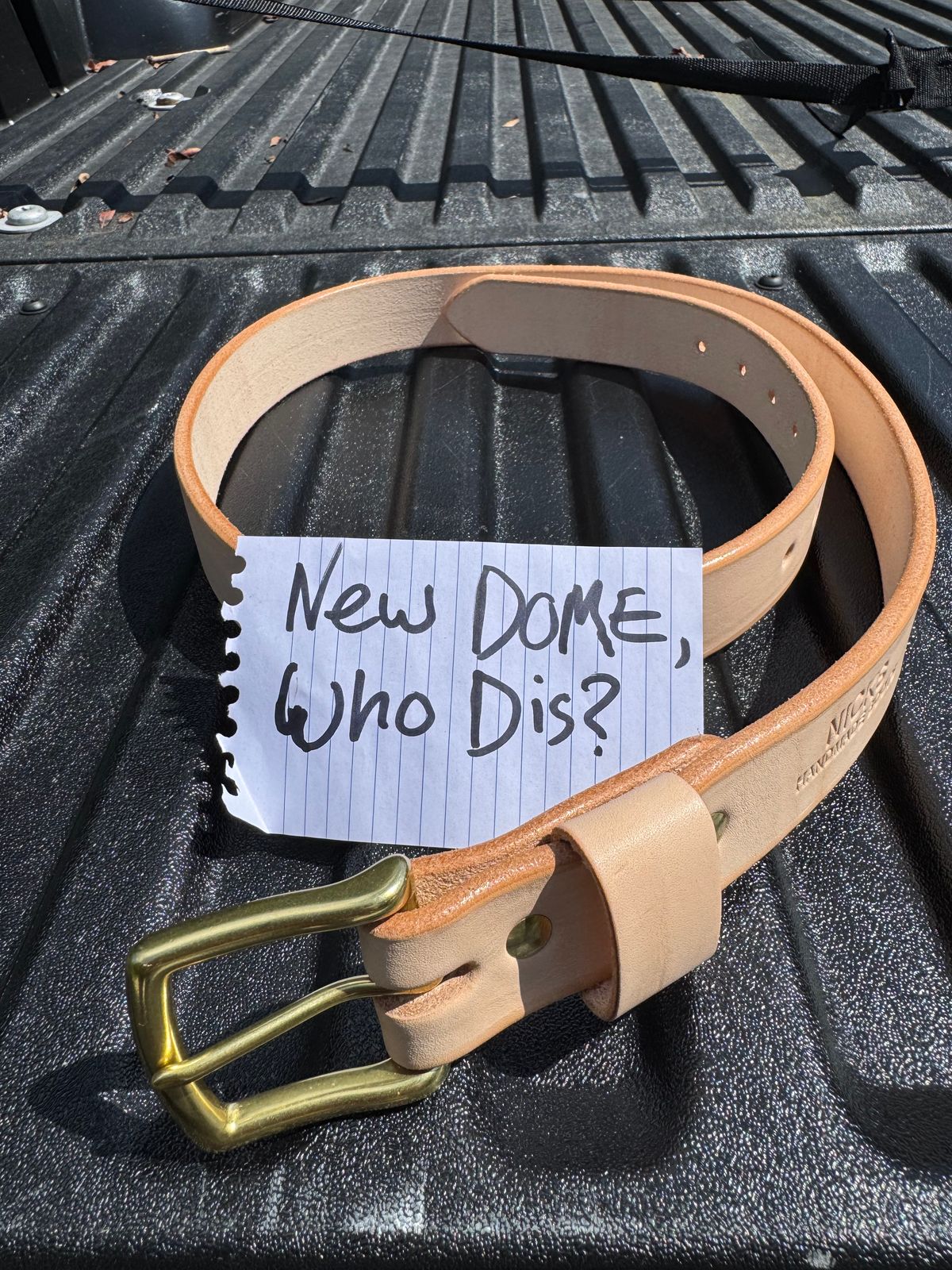 Photo by 10thMTNDM on October 1, 2025 of the Nicks Full Natural Belt in Wickett & Craig Natural Veg Tan.