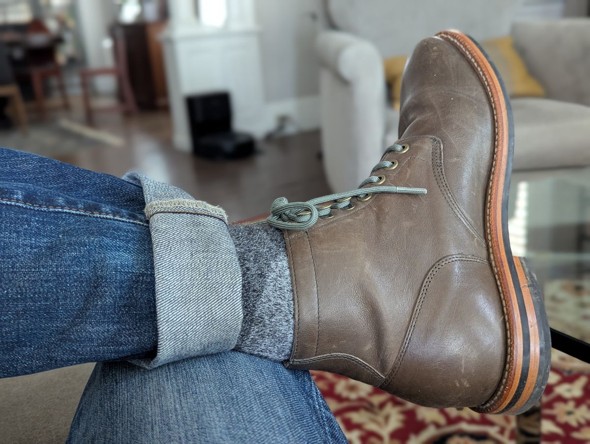 Photo by pilechko on April 1, 2026 of the Grant Stone Diesel Boot in Jungle Kangaroo.