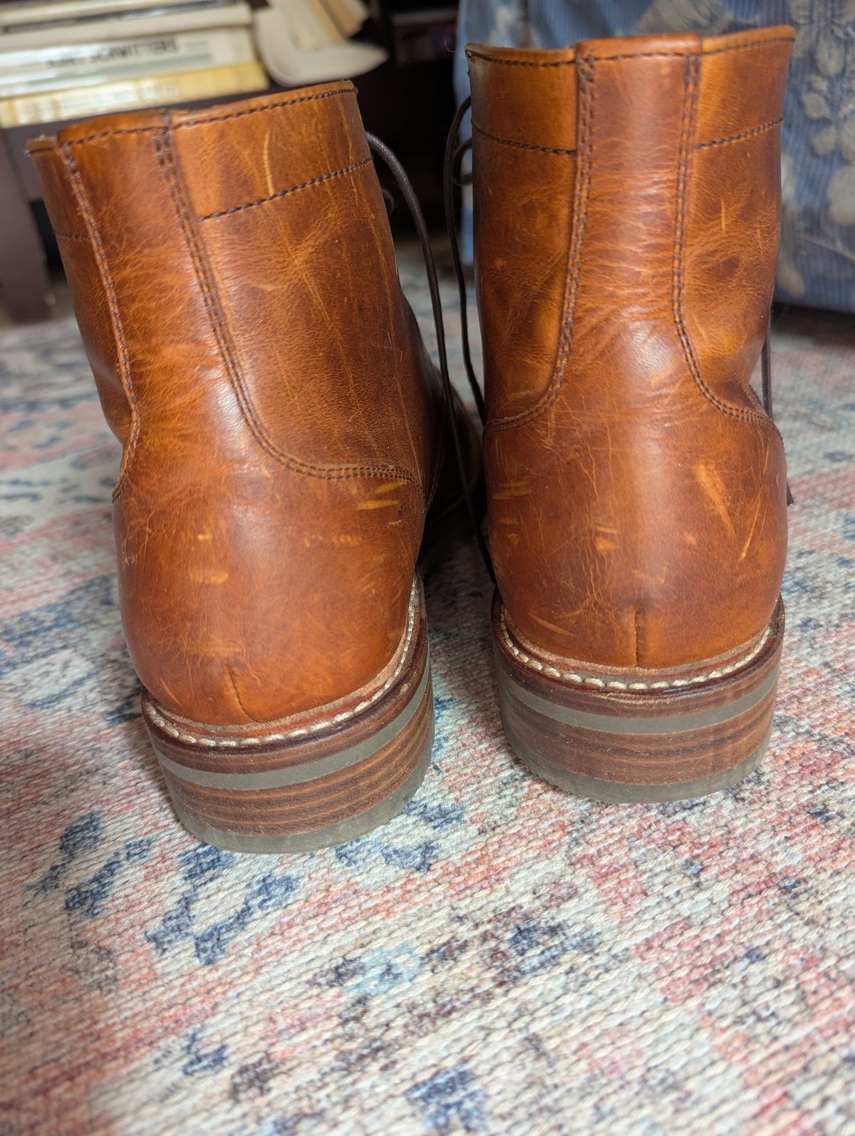 Photo by pilechko on October 1, 2025 of the Caswell Boot Company Lisbon in C.F. Stead Caramel Classic Oiled Shoulder.