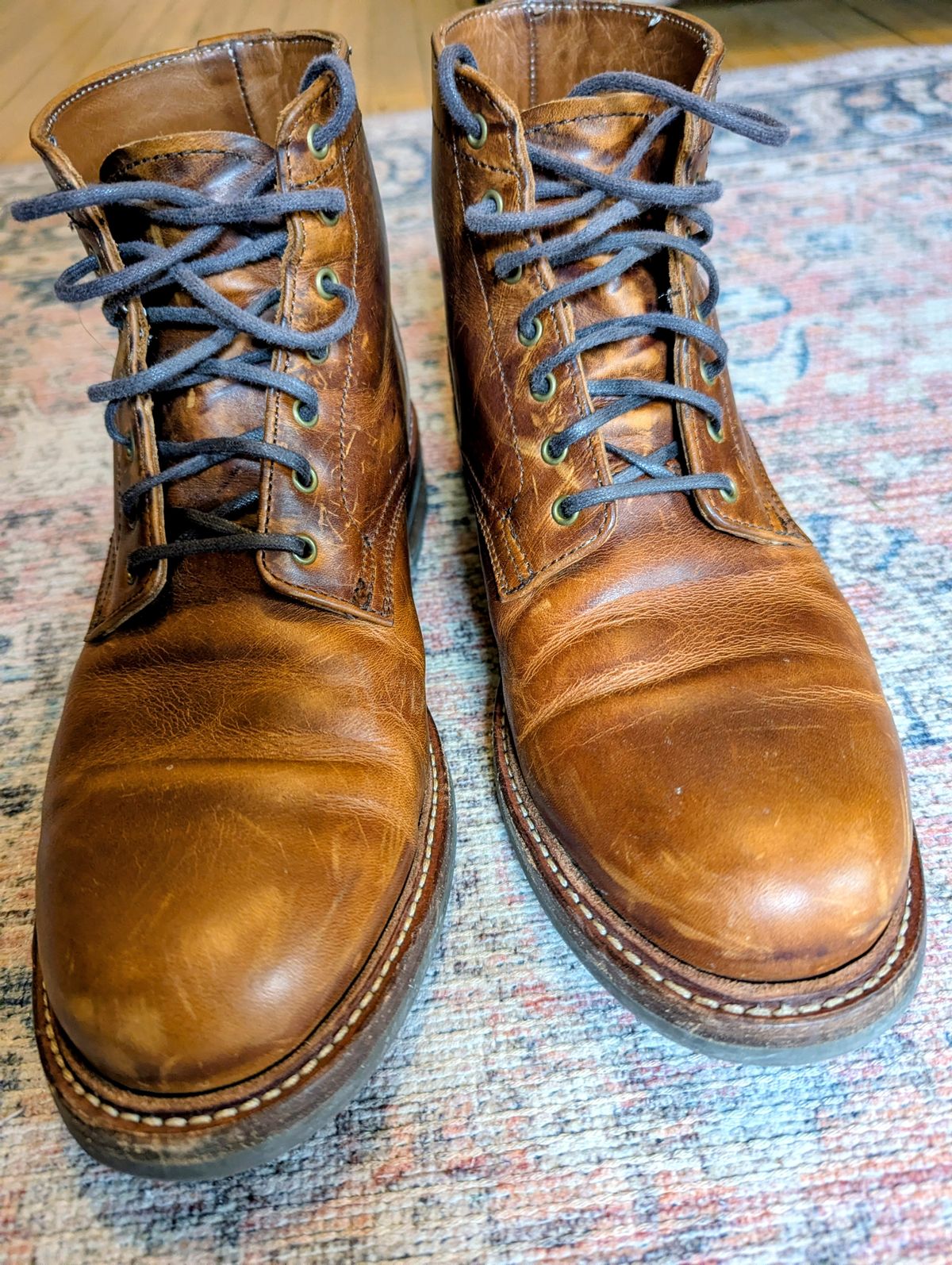 Photo by pilechko on January 2, 2026 of the Caswell Boot Company Lisbon in C.F. Stead Caramel Classic Oiled Shoulder.