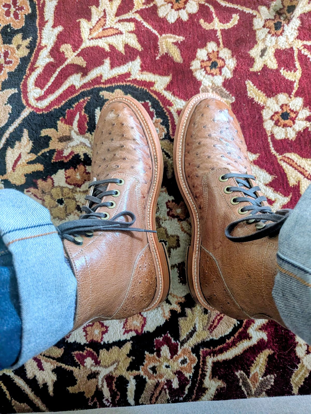 Photo by pilechko on April 21, 2026 of the Grant Stone Diesel Boot in Ranger Ostrich.