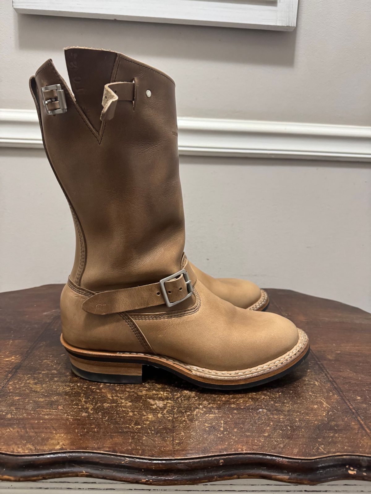 Photo by vlskelton on November 12, 2025 of the White's Nomad Engineer Boots in Horween Natural Chromexcel.