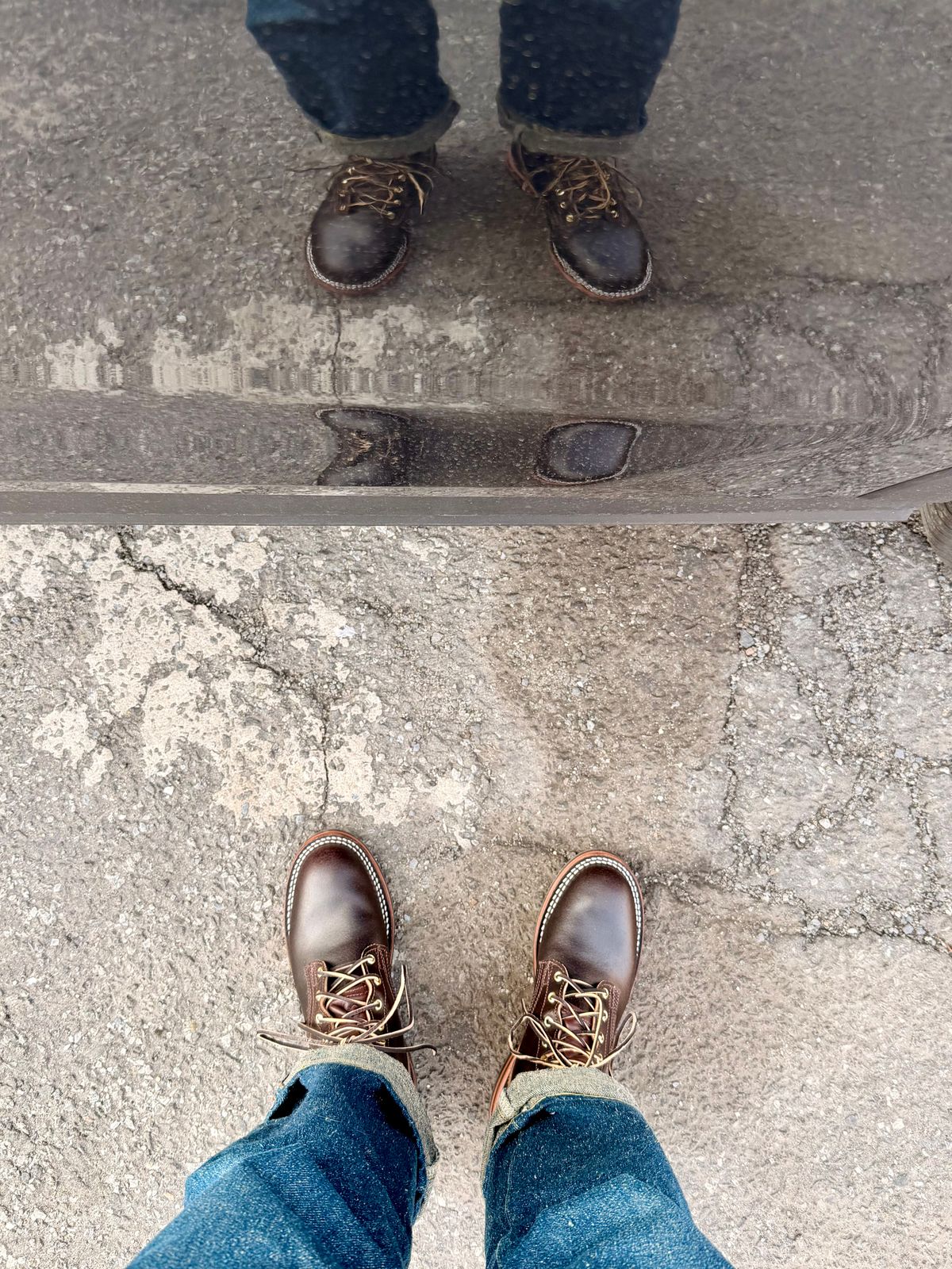 Photo by Heyoqa on April 22, 2026 of the Nicks Falcon in Horween Brown Waxed Flesh.