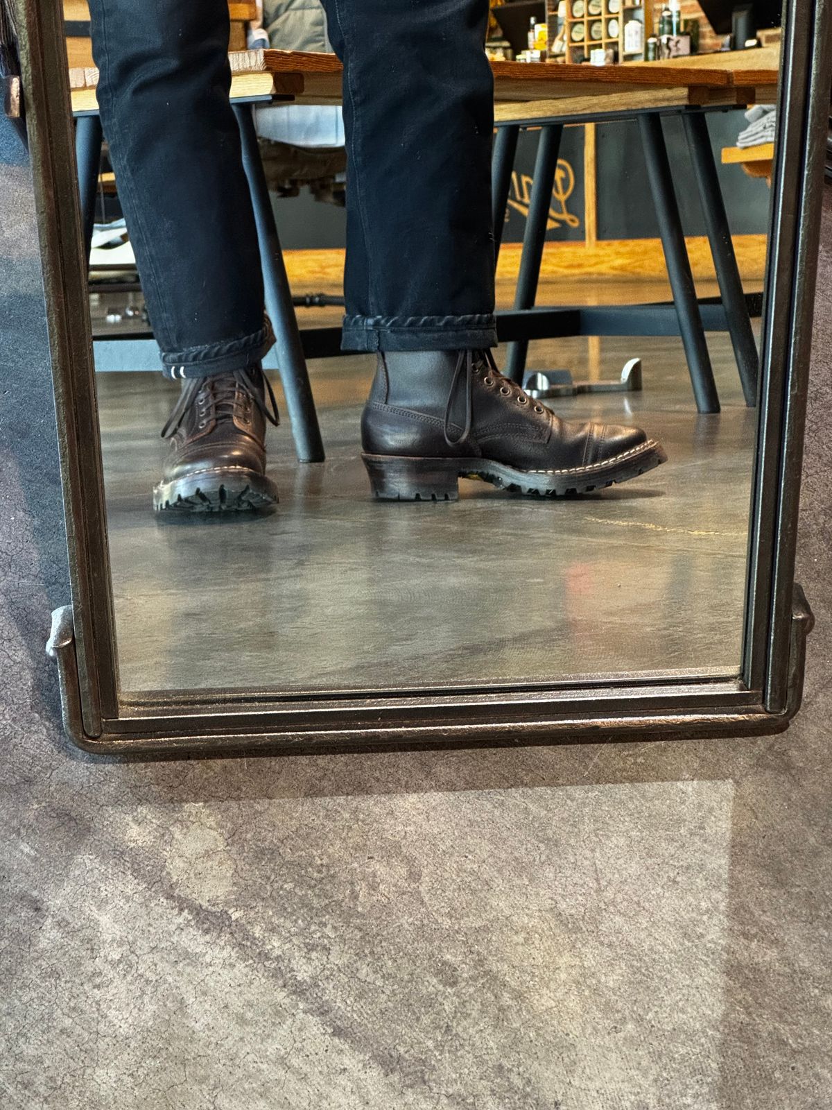 Photo by cason on July 25, 2025 of the White's Okanogan in Horween Dark Brown Waxed Flesh.