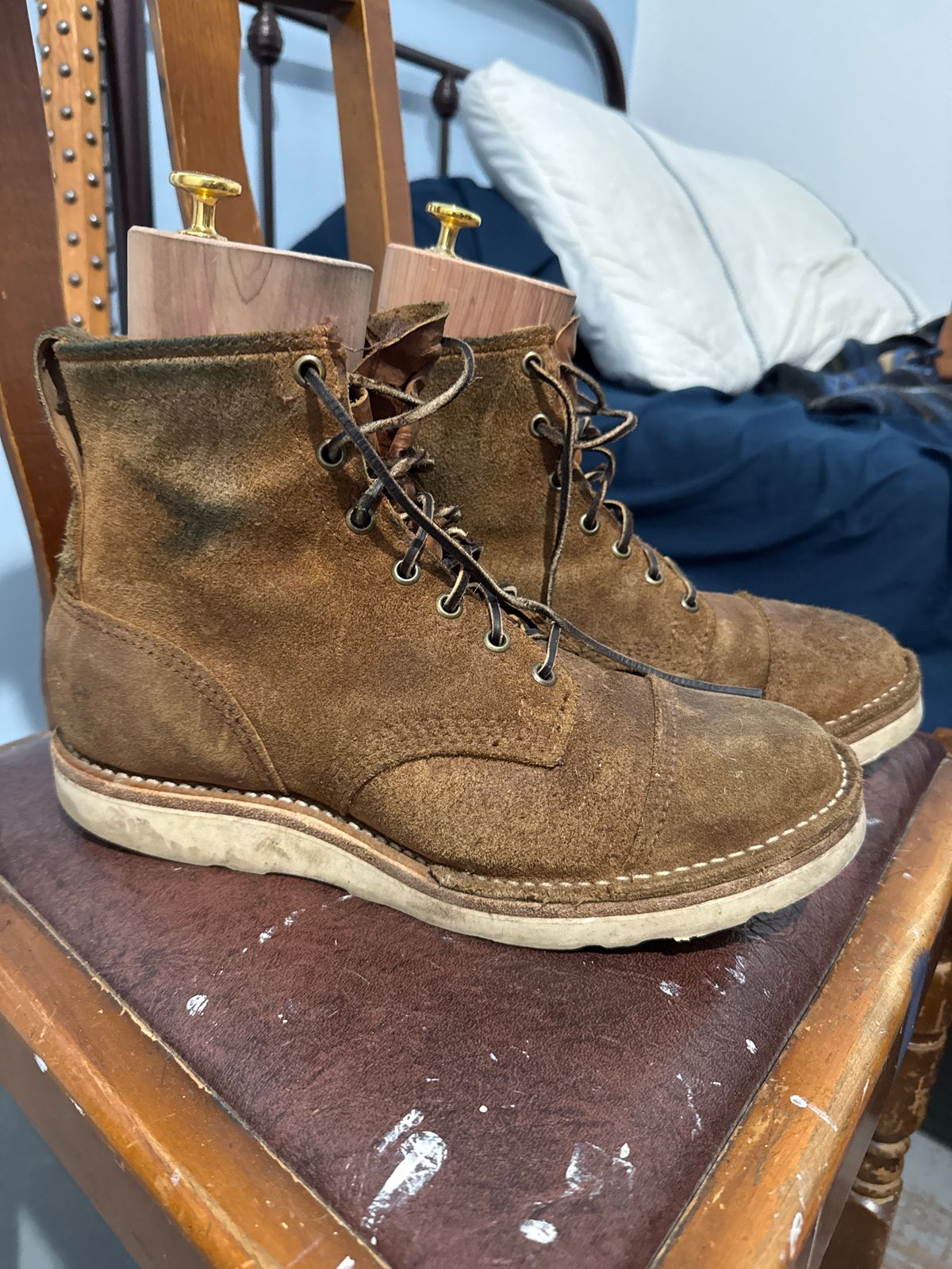 Photo by cason on January 12, 2025 of the Wesco Hendrik in Seidel British Tan Domain Roughout.