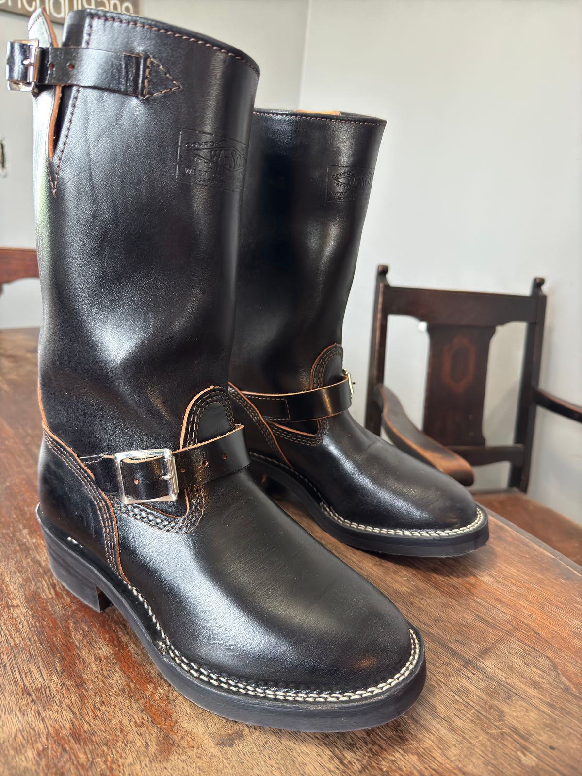 Photo by cason on January 14, 2025 of the Wesco Boss Engineer Boot in Maryam Black Horsehide.