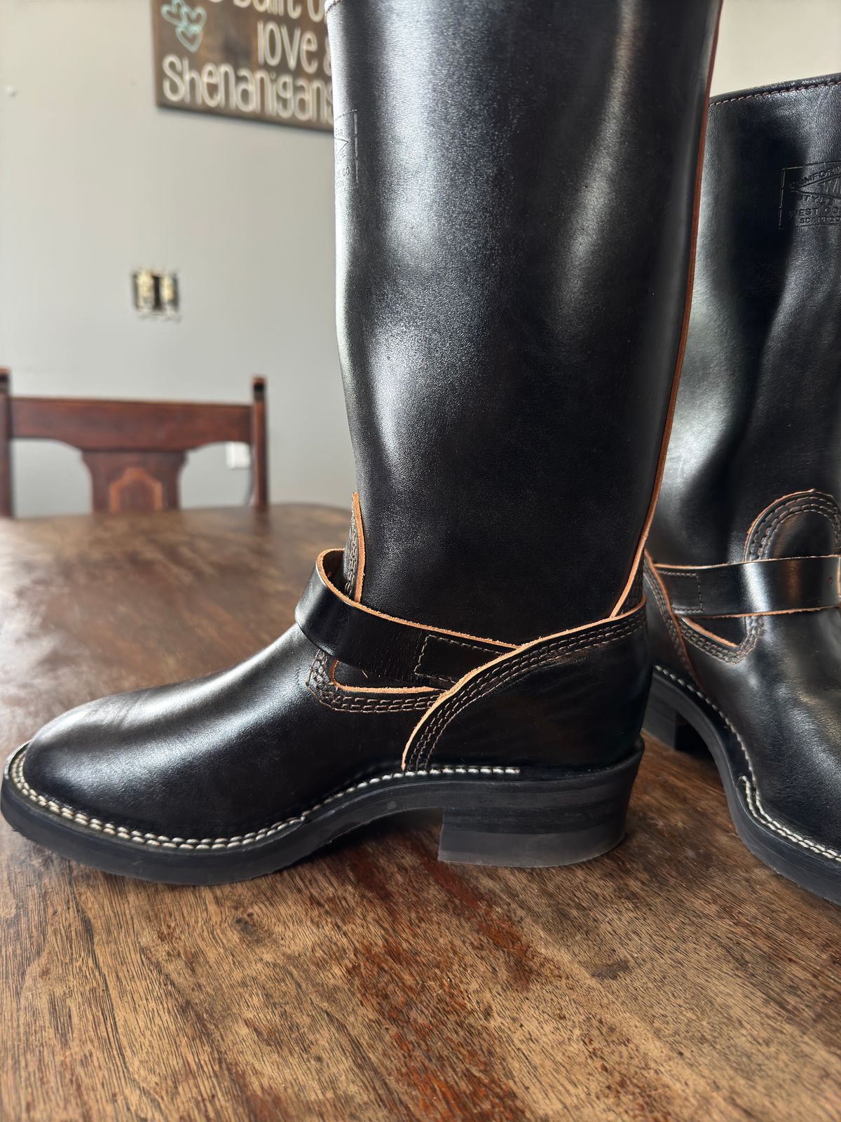 Photo by cason on January 14, 2025 of the Wesco Boss Engineer Boot in Maryam Black Horsehide.