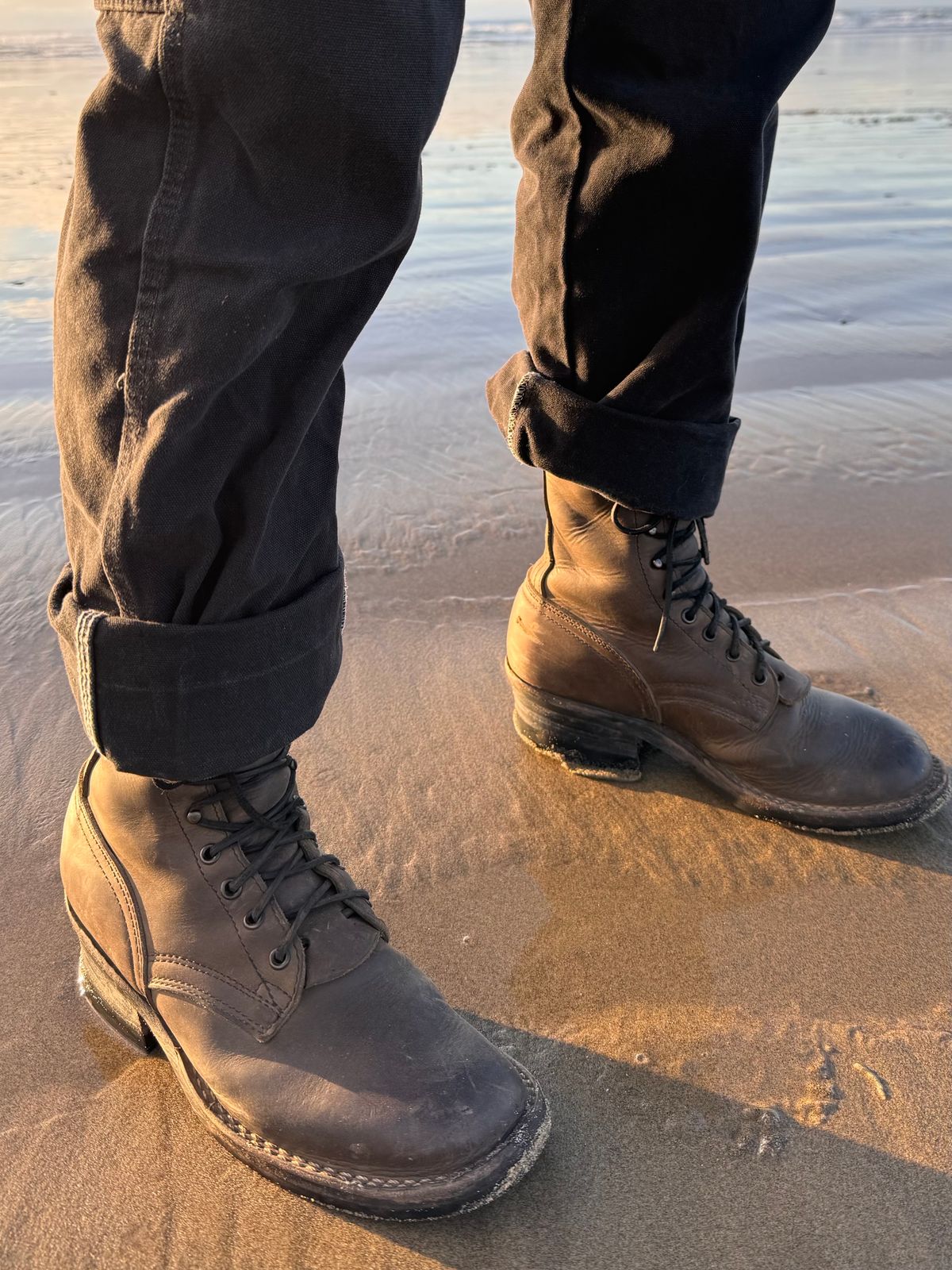 Photo by cason on January 30, 2025 of the Nicks Lace Up Heritage in Horween Steel Predator.