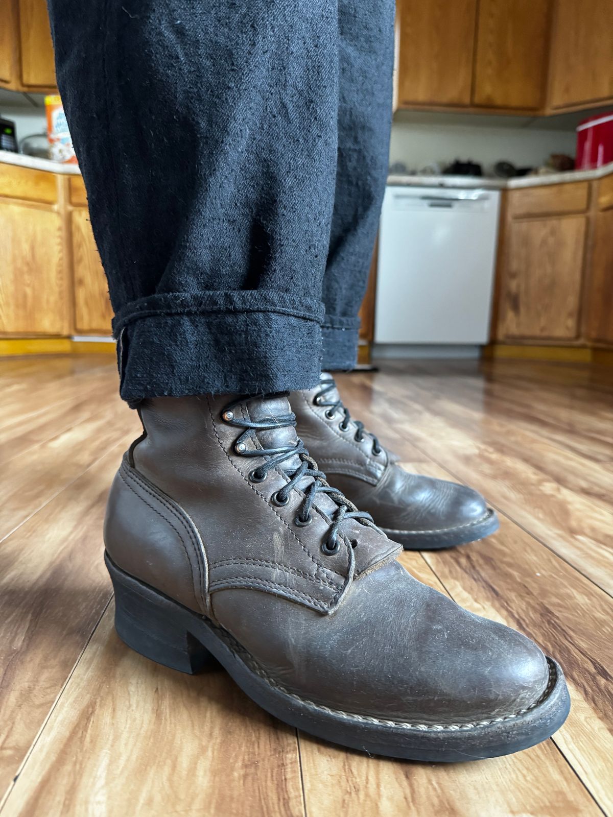 Photo by cason on November 5, 2025 of the Nicks Lace Up Heritage in Horween Steel Predator.
