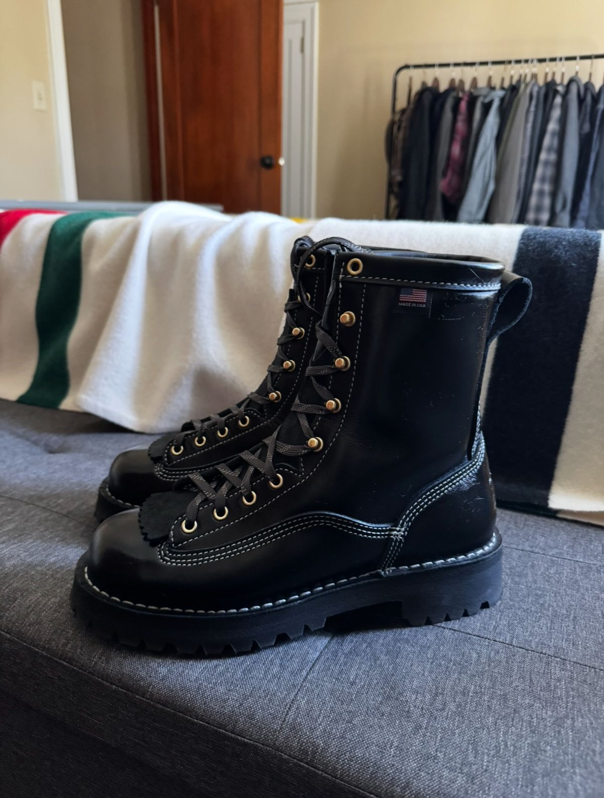 Photo by cason on July 5, 2025 of the Danner Super Rain Forest in Black Full Grain.