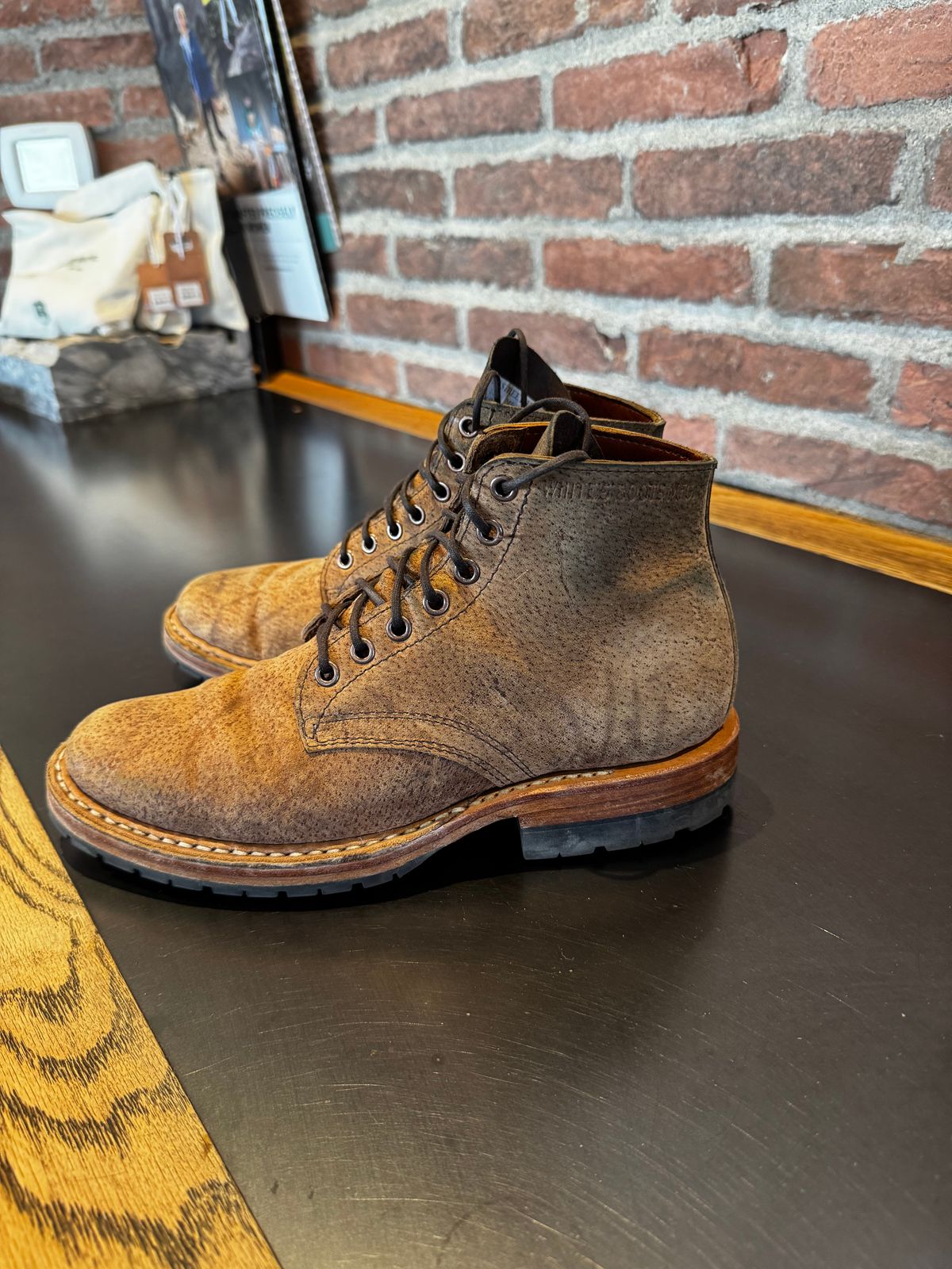 Photo by cason on February 6, 2026 of the White's Stevens (Plain Toe) in Gallun Sandy Waxed Wild Boar.