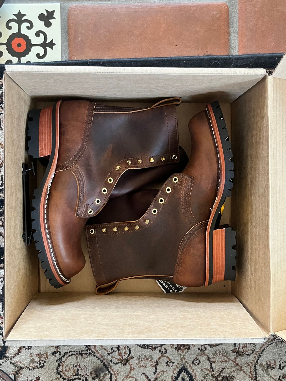 Photo by Rock.Stompin on September 2, 2025 of the Nicks BuilderPro in Horween Orange Predator.